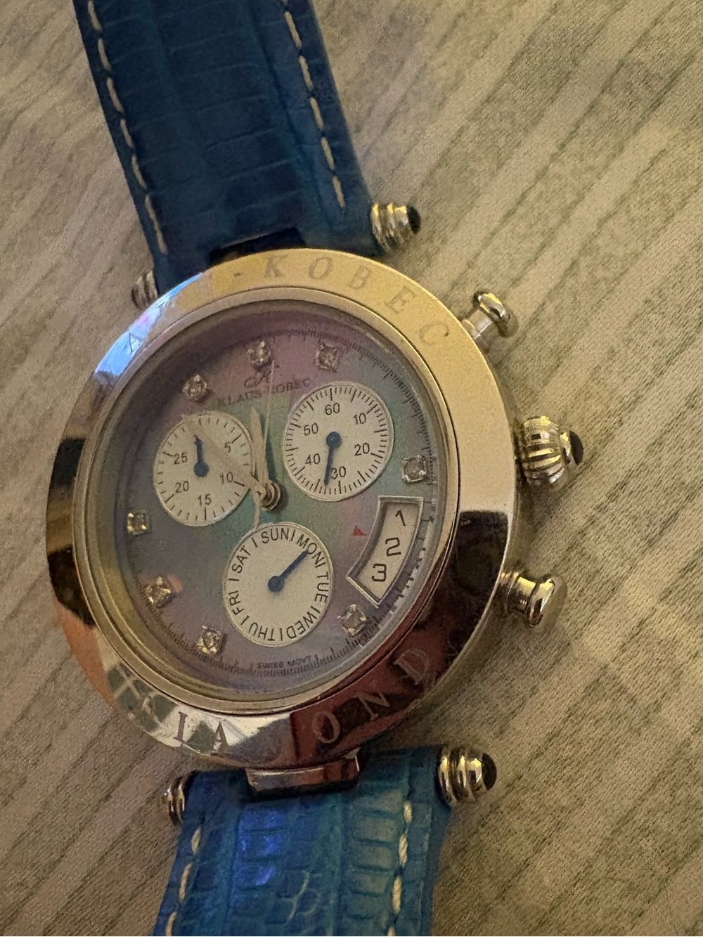 Klaus-Kobec of London Watch. Beautiful blue leather band , like new.